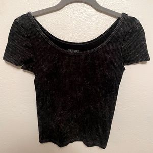Black Distressed Crop Top Women’s Size S